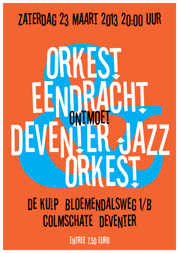 Poster Orkest Eendracht ontmoet het Deventer Jazz Orkest